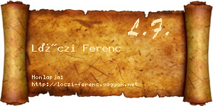 Lóczi Ferenc névjegykártya