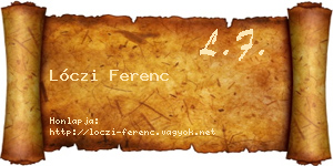 Lóczi Ferenc névjegykártya