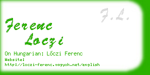 ferenc loczi business card