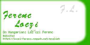 ferenc loczi business card